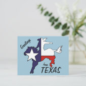 Texas-Kontur bucht Pferd Cowboy-Flagge Postkarte (Stehend Vorderseite)