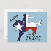 Texas-Kontur bucht Pferd Cowboy-Flagge Postkarte (Vorne/Hinten)