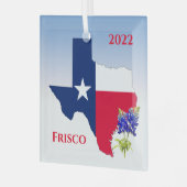 Texas Kontur & Flaggenfarben - Frisco Ornament (Vorderseite links)