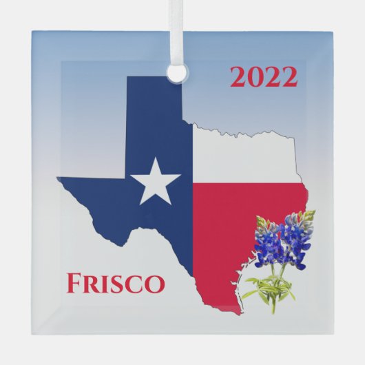 Texas Kontur & Flaggenfarben - Frisco Ornament (Vorderseite)