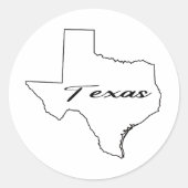 Texas-Kontur Runder Aufkleber (Vorderseite)