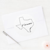 Texas-Kontur Runder Aufkleber (Umschlag)