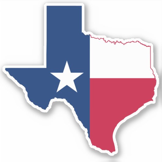 Texas Kontur Shape Flag Aufkleber (Vorderseite)