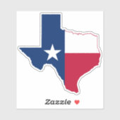 Texas Kontur Shape Flag Aufkleber (Blatt)