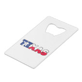 Texas Kreditkarten Flaschenöffner (Vorderseite Schrägansicht)