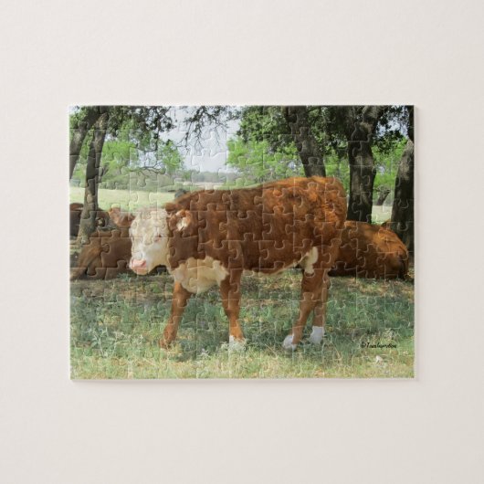 Texas-Kuh in der Weide Puzzle (Horizontal)