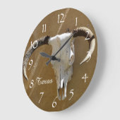 Texas-Kuh-Schädel Große Wanduhr (Winkel)