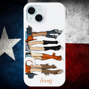 Texas Ladies Burnt Orange Cowboy Stiefel Hüte Case-Mate iPhone Hülle