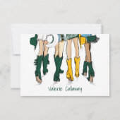 Texas Ladys Cowboy Boots Green Gold Mode Name Dankeskarte (Vorderseite)