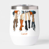 Texas Ladys Fashion Cowboy Boots Orange Custom (Vorderseite)