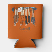 Texas Ladys Fashion Cowboy Boots Orange Custom Dosenkühler (Vorderseite)