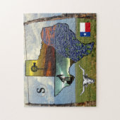 Texas - Landkarte, farbige Fotos 11x14 Größe Puzzle (Vertikal)