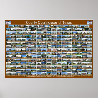 Texas Landkreis Courthouses Poster (braun, horizon