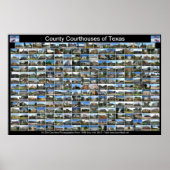 Texas Landkreis Courthouses Poster (schwarz, horiz (Vorne)