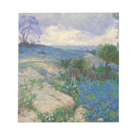 Texas Landschaft mit Bluebonnets Julian Onderdonk Notizblock (Vorderseite)