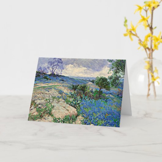 Texas Landschaft mit Bluebonnets, schöne Kunst Karte (Gelbe Blume)