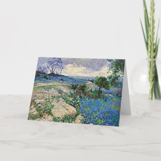 Texas Landschaft mit Bluebonnets, schöne Kunst Karte (Vorderseite)