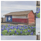 Texas-Landschaftsscheune mit Bluebonnets 4,5" Stoff (Nahaufnahme)