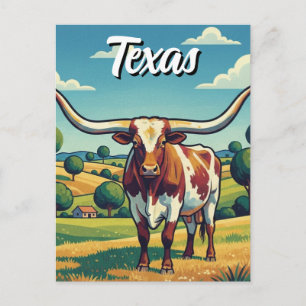 Texas-Langhorn Postkarte