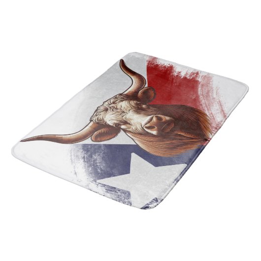 Texas-Langhornkuh Badematte (Schrägansicht)