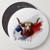 Texas-Langhornkuh Button (Vorne & Hinten)