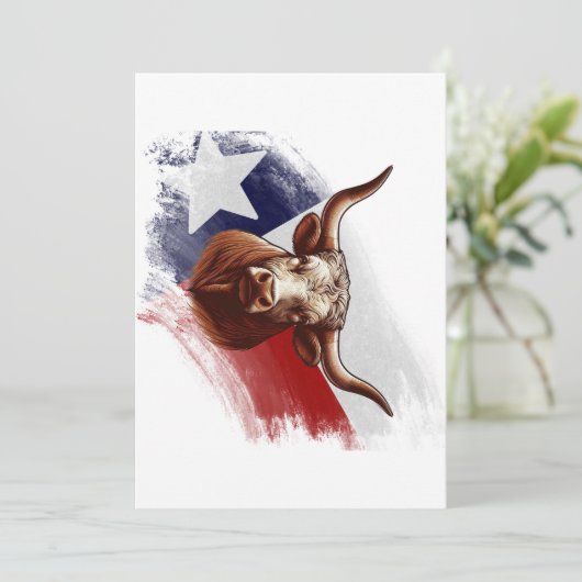 Texas-Langhornkuh Feiertagskarte (Stehend Vorderseite)