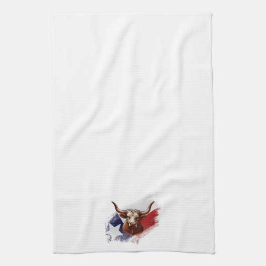 Texas-Langhornkuh Geschirrtuch (Vertikal)