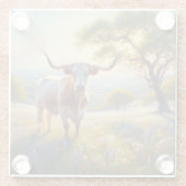 Texas-Langhornkuh Glasuntersetzer (Rückseite)