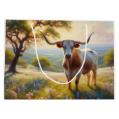 Texas-Langhornkuh Große Geschenktüte (Rückseite)