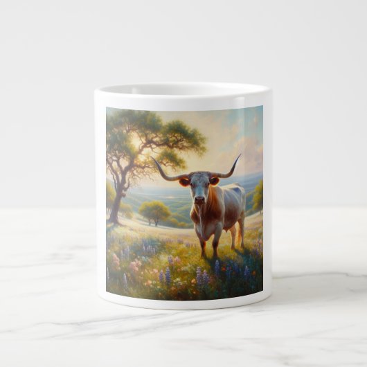 Texas-Langhornkuh Jumbo-Tasse (Vorderseite)