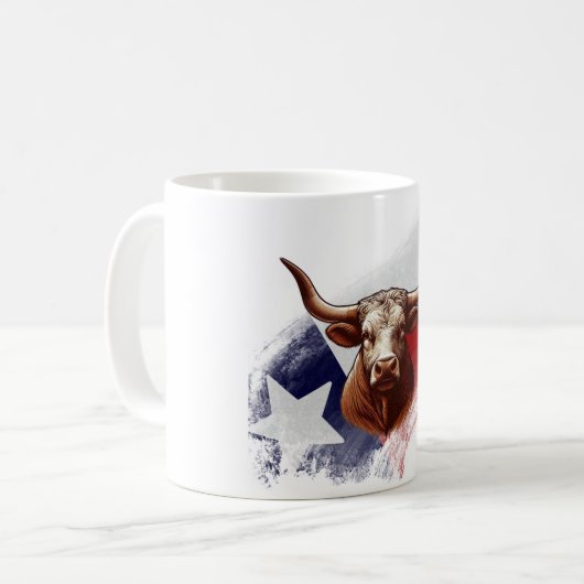 Texas-Langhornkuh Kaffeetasse (Vorderseite Links)