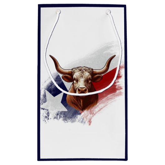 Texas-Langhornkuh Kleine Geschenktüte (Rückseite)
