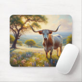 Texas-Langhornkuh Mousepad (Mit Mouse)