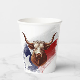 Texas-Langhornkuh Pappbecher