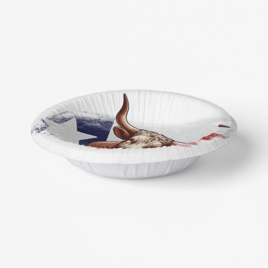 Texas-Langhornkuh Pappteller (Gewinkelt)