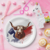 Texas-Langhornkuh Pappteller (Party)