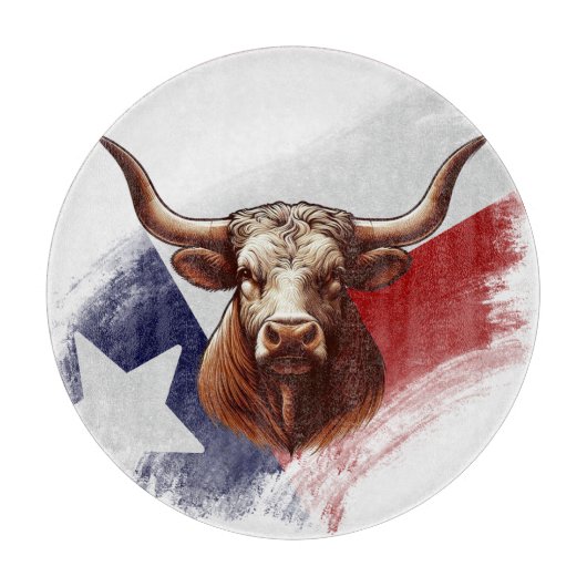 Texas-Langhornkuh Schneidebrett (Vorderseite)
