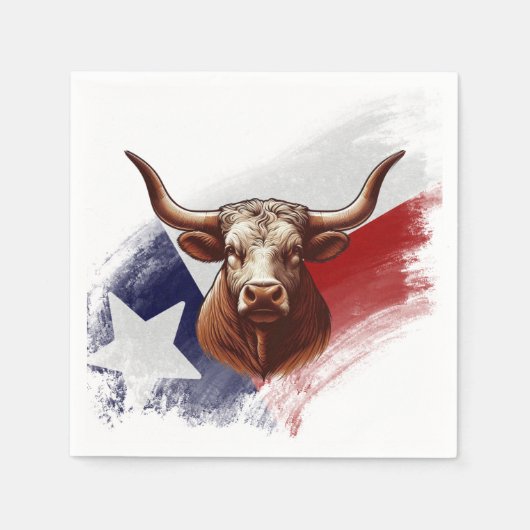 Texas-Langhornkuh Serviette (Vorderseite)