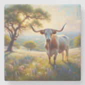 Texas-Langhornkuh Steinuntersetzer (Vorderseite)