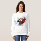 Texas-Langhornkuh Sweatshirt (Vorne ganz)