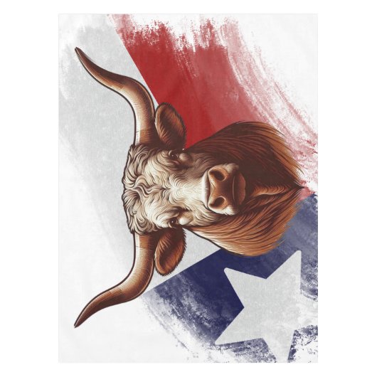 Texas-Langhornkuh Tischdecke (Vorderseite)