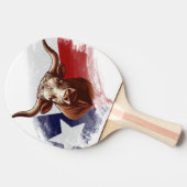 Texas-Langhornkuh Tischtennis Schläger (Seitenansicht)