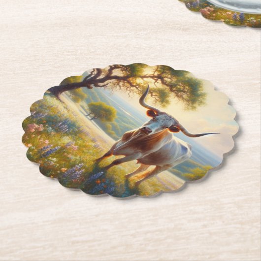 Texas-Langhornkuh Untersetzer (angewinkelt)