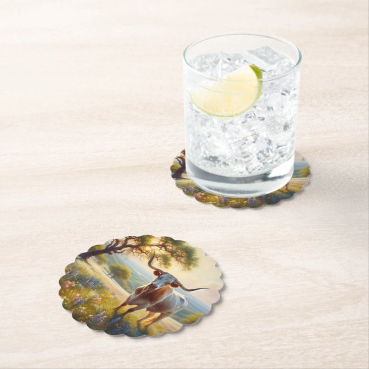 Texas-Langhornkuh Untersetzer (Vor Ort)