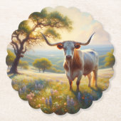 Texas-Langhornkuh Untersetzer (Vorderseite)