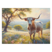 Texas-Langorn im Frühjahr Tischdecke (Vorderseite (Horizontal))