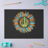 Texas Leopard Serape Cowhide Türkis Sonnenblume Seidenpapier (Basteln)