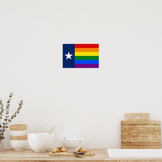 Texas LGBT Gay Pride Rainbow Flag Poster (Küche)