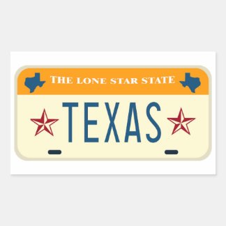 Texas License Plate, The Lone Star Staat Rechteckiger Aufkleber