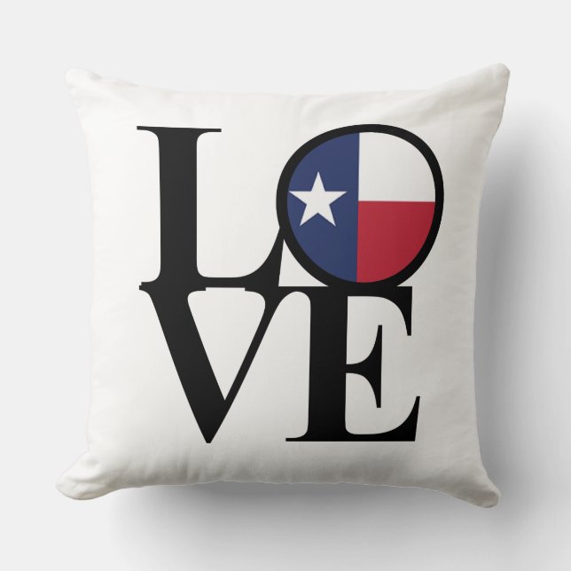 Texas LIEBE Kissen 20"x20" (Vorderseite)